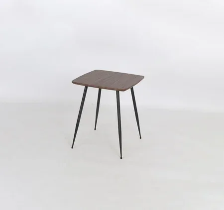 طاوله خدمه بتصميم انيق مميز خشب ومعدن 45x45x54سم لون بنى غامق