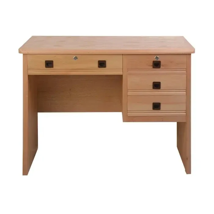 مكتب إداري خشبي MDF مقاس 140×70×75 سم لون بني دافئ